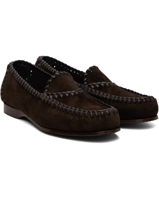 Hereu Black Sastre Suede Loafers for men