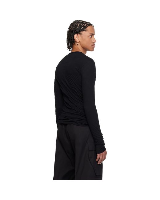 Rick Owens Black Temple Double Ls T-Shirt for men