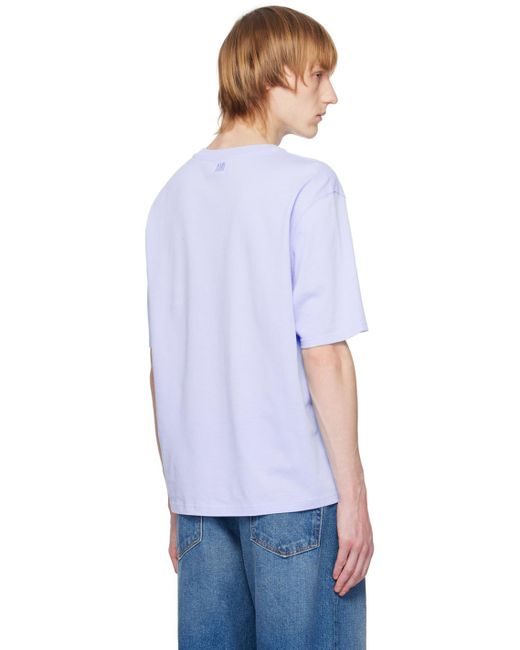 AMI Purple Blue Ami De Cœur T-shirt for men