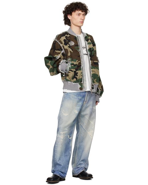 THUG CLUB Khaki Burnt Tango Charlie Bomber Jacket for Men | Lyst THUG CLUB Khaki Burnt Tango Charlie Bomber Jacket for Men | Lyst