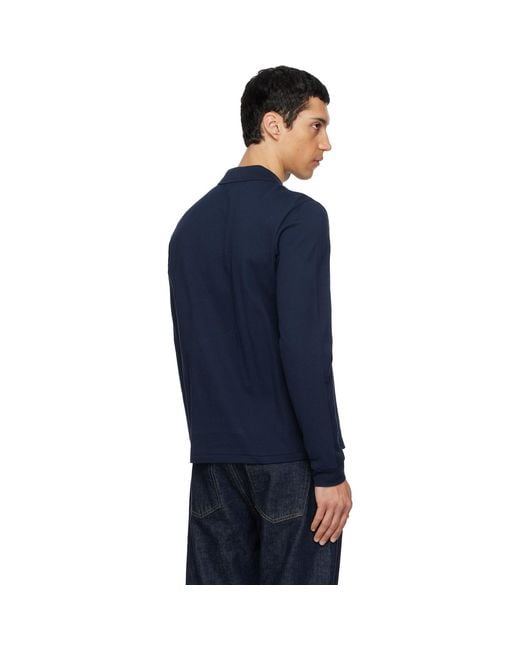 Lacoste Blue Classic Fit Long Sleeve L.12.12 Polo for men