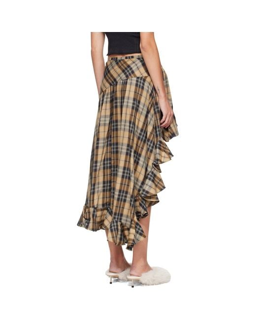 Collina Strada Brown Florist Midi Skirt