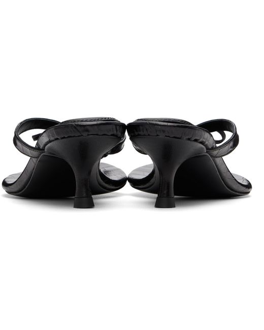Abra Black Flip Flop Ballerina Heeled Sandals