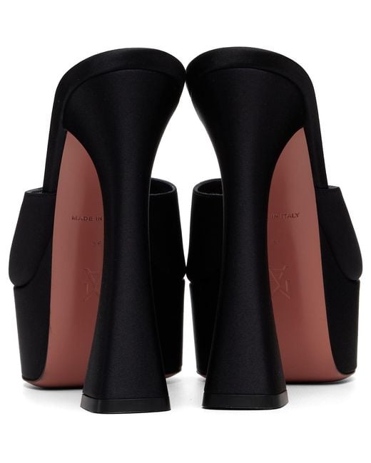 AMINA MUADDI Black Dalida Plateau Slipper 140 Heeled Sandals