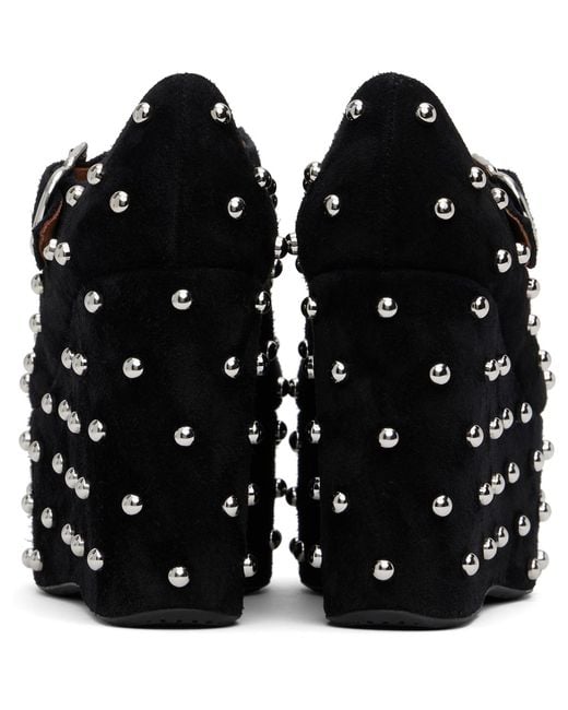 Alaïa Black Criss Cross Wedge Heels