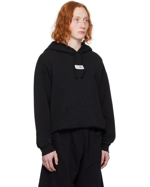 MM6 by Maison Martin Margiela Black Patch Hoodie for men