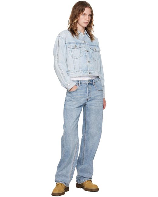 Alexander Wang ブルー ジップスリーブ デニムジャケット Blue