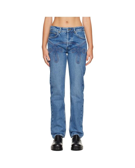 STEFAN COOKE Blue Braided Jeans