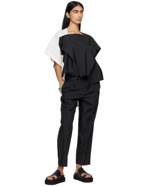 132 5. Issey Miyake Black Oblique Fold Trousers
