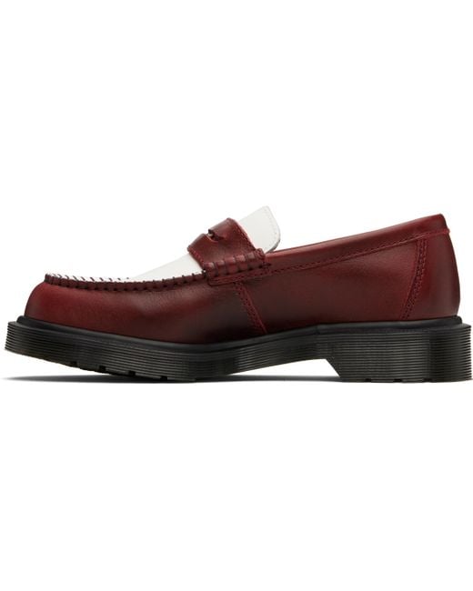 Dr. Martens Black Burgundy & Penton Two-Tone Leather Loafers for men