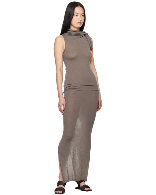 Rick Owens Black Hollywood Banded T Maxi Dress
