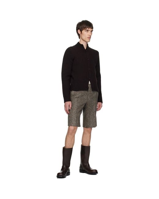Dries Van Noten Black Merino Wool Cardigan for men