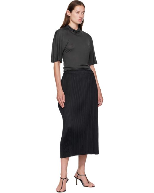 Pleats Please Issey Miyake Women's Black Mid-May Lamp Shade Midi Skirt