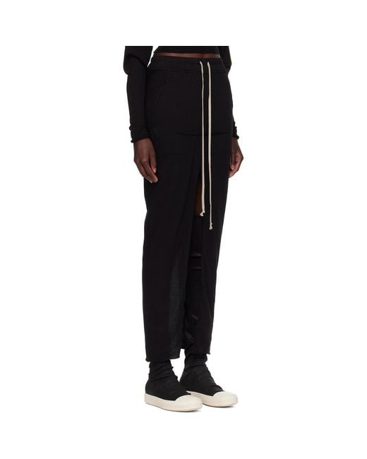 Rick Owens Black Tower Pull On Sliced Pillar Maxi Skirt