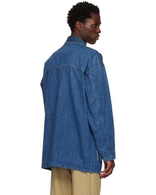 Noma T.D Blue Button Up Denim Coat for men