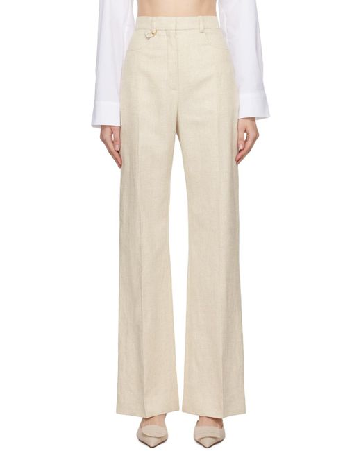 Pantalon 'le pantalon sauge' - les classiques Jacquemus en coloris White