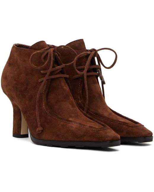 Chaussures à talon haut storm brunes en suède Burberry en coloris Brown