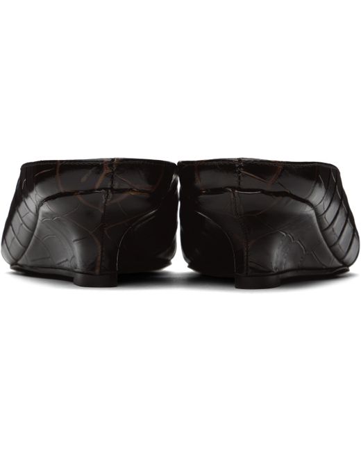 【TOTEME】シャープ クロコ型押し ウェッジミュール TOTEME Sharp クロコ風レザー ミュール | NET-A-PORTER