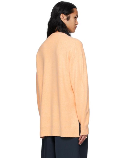 Jil Sander Black Orange Droptail Sweater for men