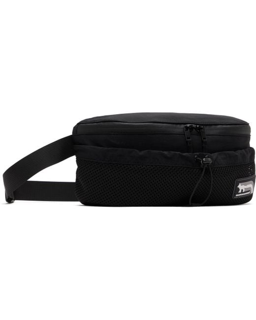 Maison Kitsuné Black Flash Fox Belt Bag for men