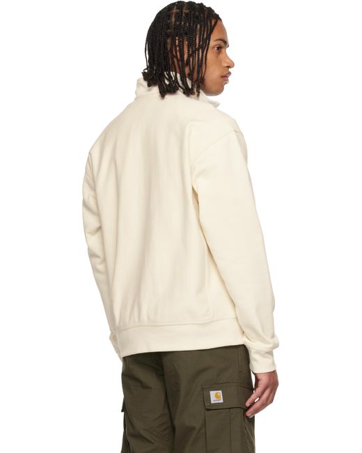 Carhartt Natural Off- Half Zip American Script Sweatshirt for men