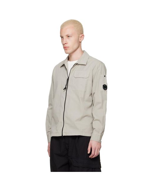 C P Company Multicolor Organic Gabardine Zipped Lens Overshirt for men