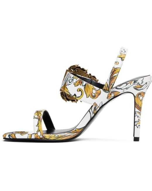 Versace Jeans Couture Black Logo Couture Emily Slingback Heeled Sandals