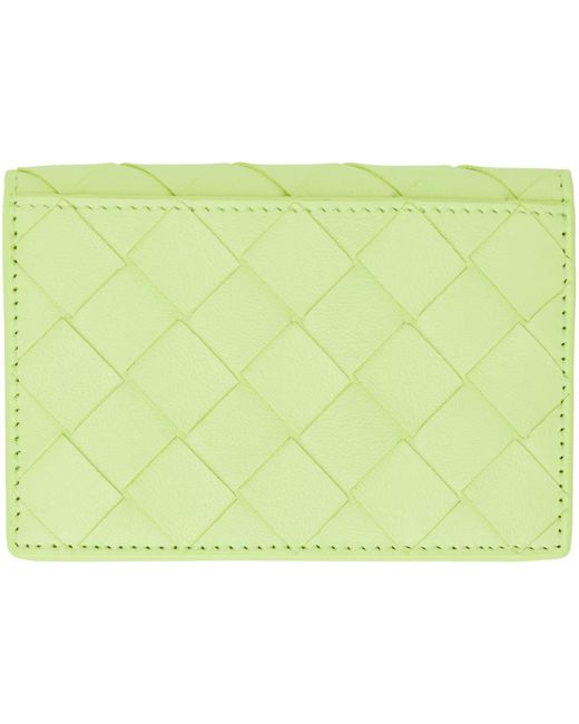 Bottega Veneta Green Intrecciato Card Holder