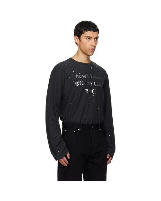Acne Black Logo T-Shirt for men