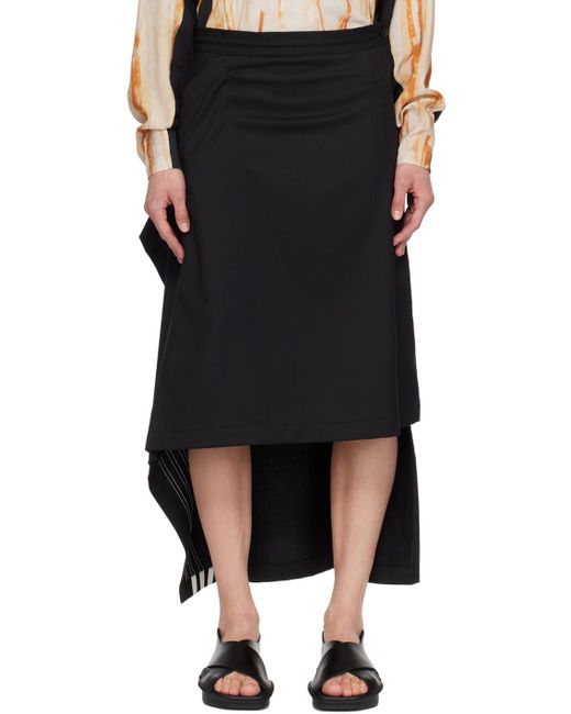 Y-3 Black Refined Woven Maxi Skirt