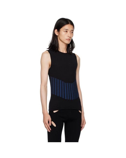 Dion Lee Black Bone Tank Top for men