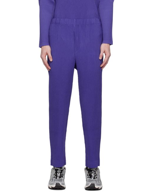 Homme Plissé Issey Miyake Blue Homme Plissé Issey Miyake Purple Monthly Color September Trousers for men