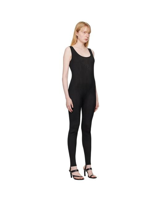 RECTO. Black Stirrup Bodysuit