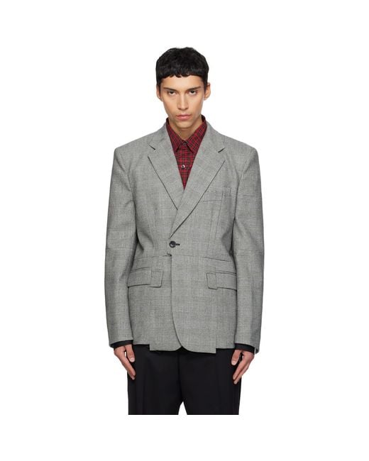 Vetements Gray Cut-Up Tailored Blazer for men