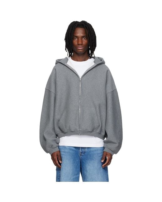 Alexander Wang Gray Star Zip Up Hoodie for men