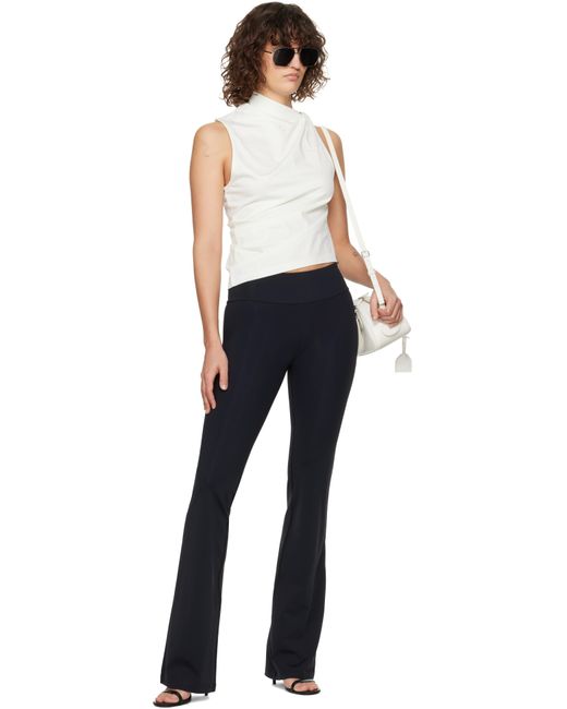Courreges ホワイト ドレープ ジャージ トップス Blue