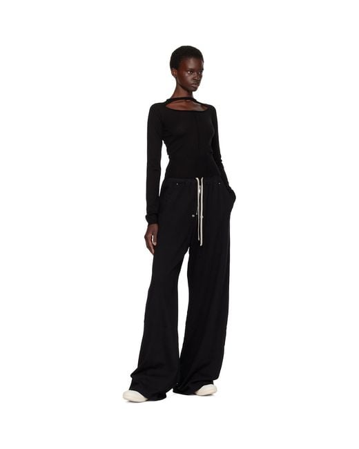 Rick Owens Black Tower Slashed Cropped Pull Sweater