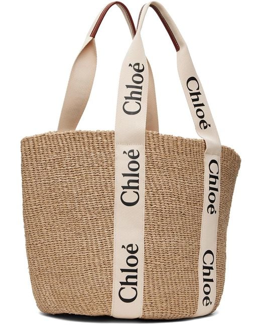 Chloé Natural Beige Mifuko Edition Large Woody Tote