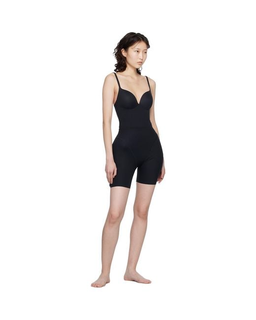 Skims Black Ultimate Body Butt And Hip Enhancing Mid Thigh Bodysuit