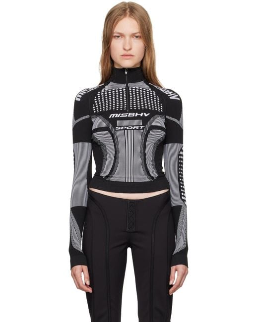M I S B H V Black Europa Quarter-Zip Sport Top