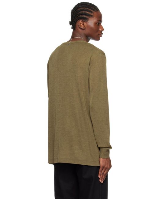 Lemaire Multicolor Khaki Dropped Shoulder Long Sleeve T-shirt for men