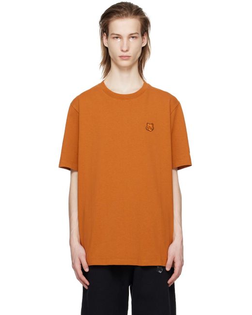 Maison Kitsuné Orange Bold Fox Head T-shirt for men