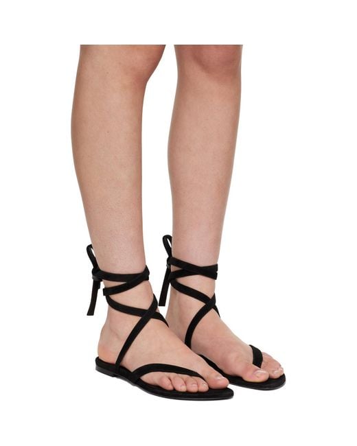 Proenza Schouler Black Tee Strappy Flat Sandals