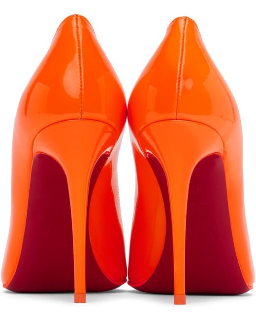 Christian Louboutin Orange Kate 100 Patent Pump