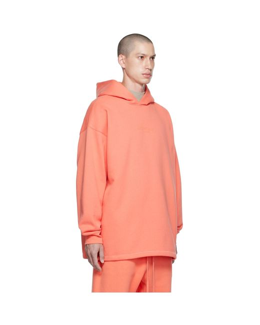 Fear Of God Orange Relaxed Hoodie for men