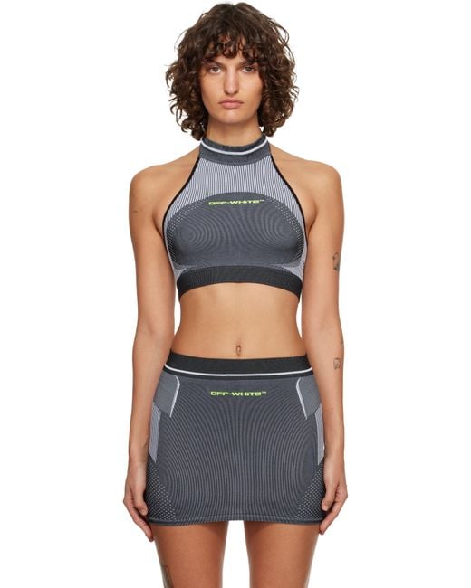 Off-White c/o Virgil Abloh Black Race Logo Arrow Seamless Sport Top