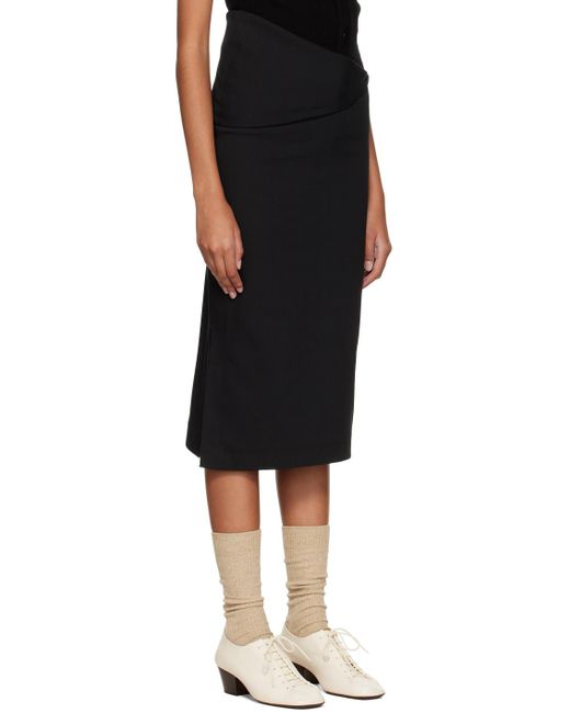 Lemaire Black Pencil Midi Skirt