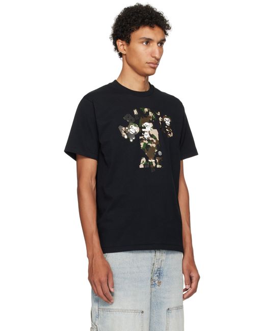 T-Shirt Noir À Logo De Style Collégial À Baby Milo Et À Motif Camouflage Map A Bathing Ape pour homme en coloris Black