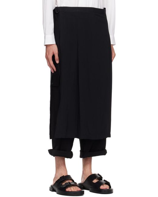 Yohji Yamamoto Black Wrap Skirt for men