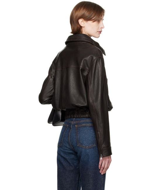 Blouson Utilitaire Clint Brun En Cuir Nour Hammour en coloris Black